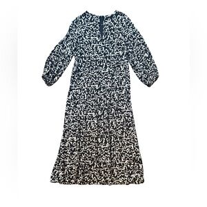 Zara Black and White Women's Flared Midi
Dress